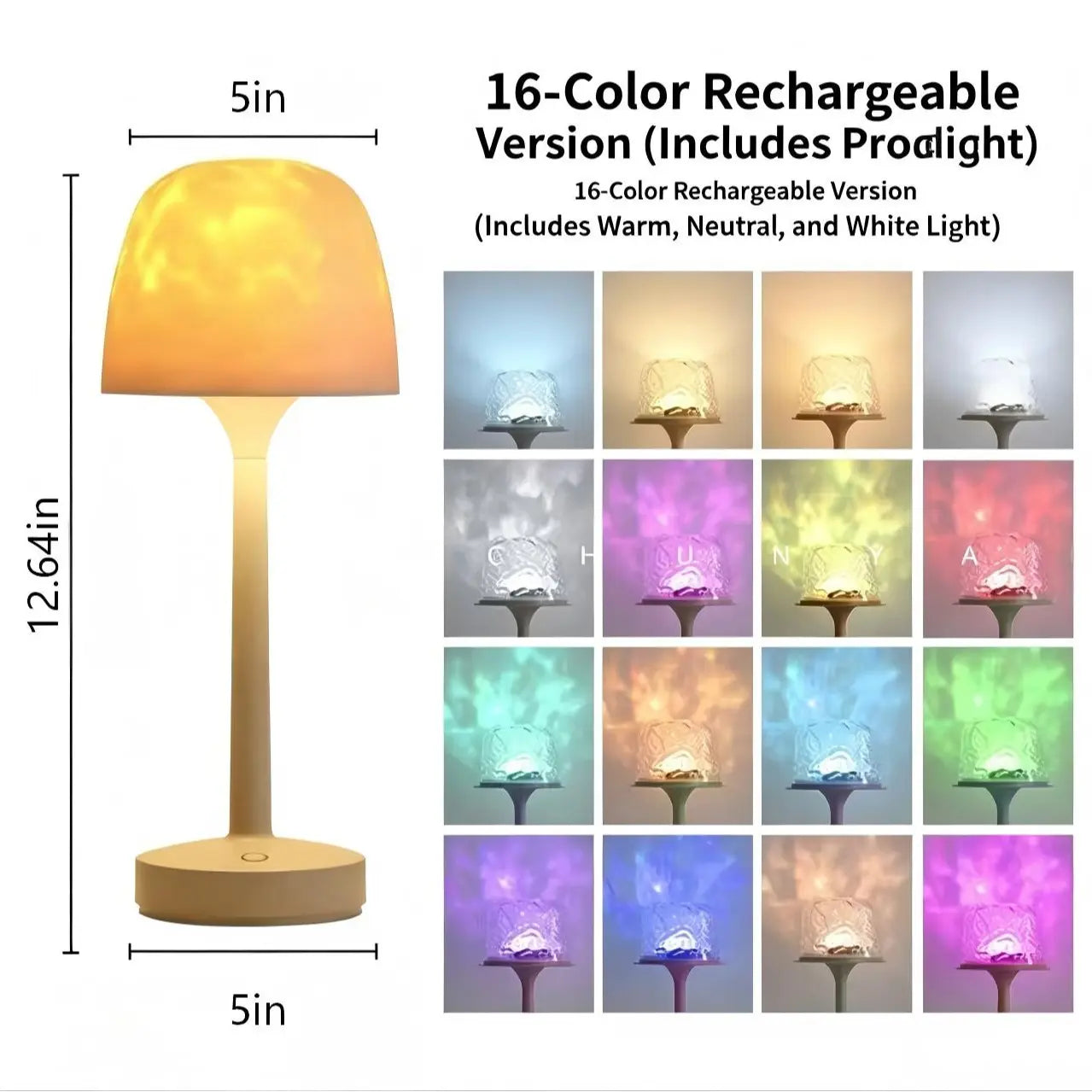 Transform Your Shower Experience with the Waterproof Ocean Wave Projector Lamp – Rechargeable 2-in-1 Night Light with 16 Colors and Remote Control for Ultimate Relaxation