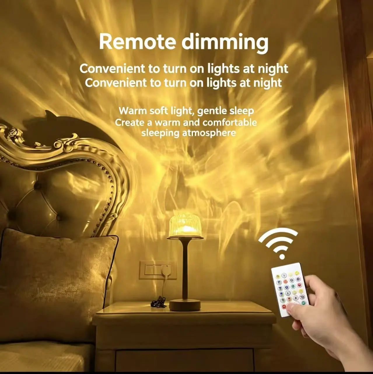 Transform Your Shower Experience with the Waterproof Ocean Wave Projector Lamp – Rechargeable 2-in-1 Night Light with 16 Colors and Remote Control for Ultimate Relaxation