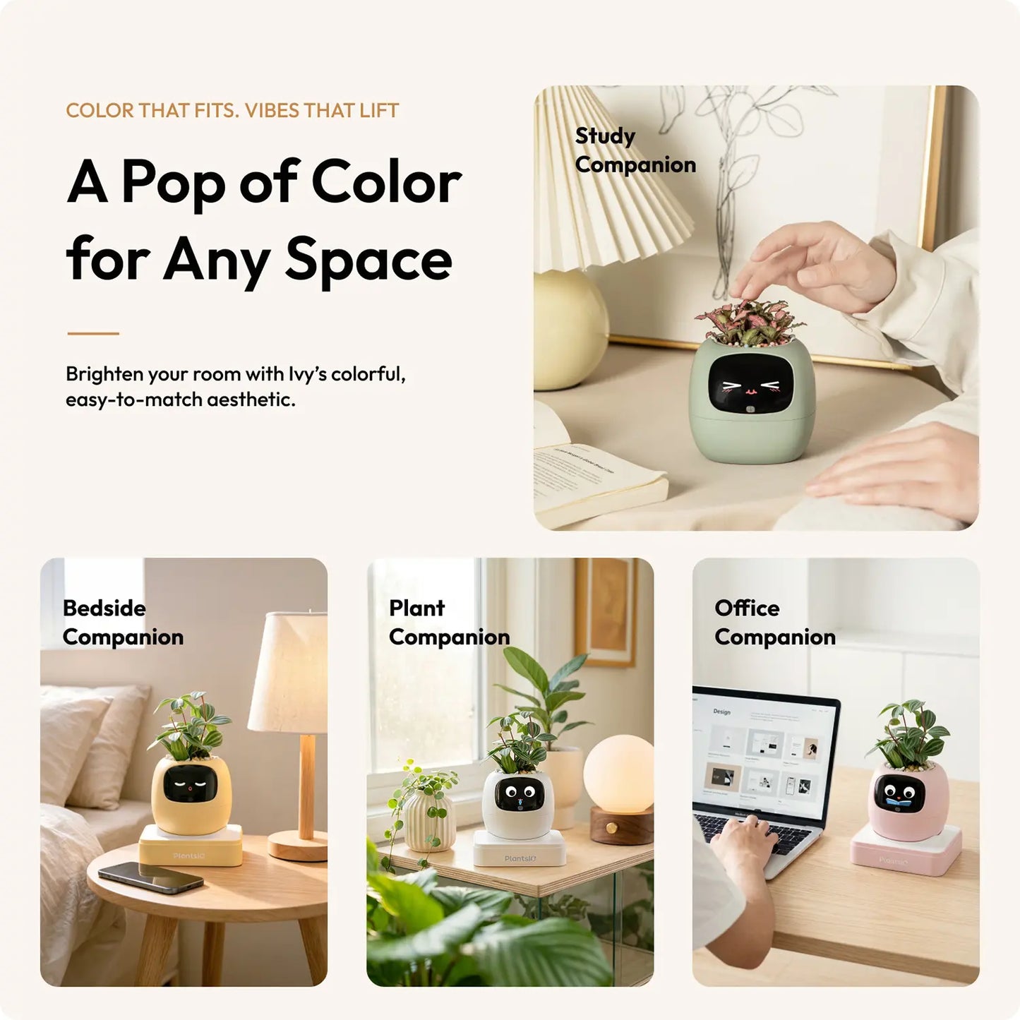 Transform Your Space with the IVY Smart Indoor Plant Pot - An Interactive AI Flowerpot for Plant Lovers!