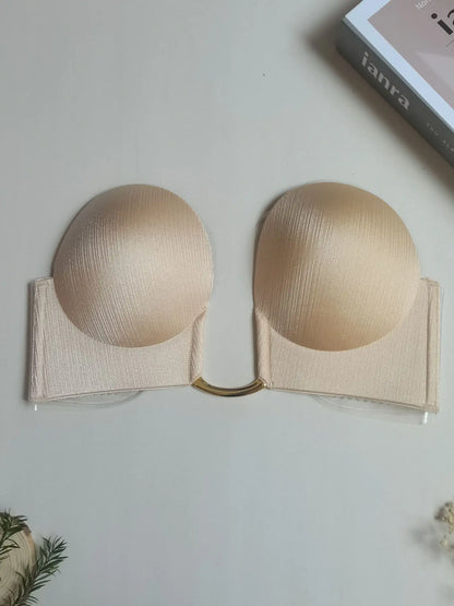 Women'S U-Shaped Backless Shaping Wireless Bra Strapless Chest Support Medium, Invisible Bras, Suitable for Party Dresses & Wedding Gowns, Comfortable Invisible Design, Elegant